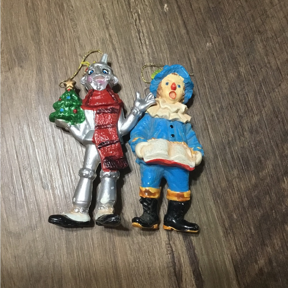 Scarecrow and the tin man  from the Wizard of Oz Christmas ornament
